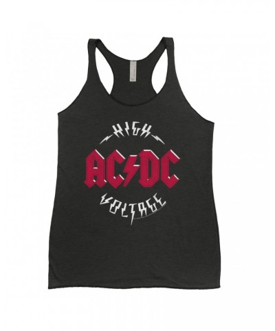 AC/DC Ladies' Tank Top | High Voltage Red Logo Distressed Shirt $8.69 Shirts