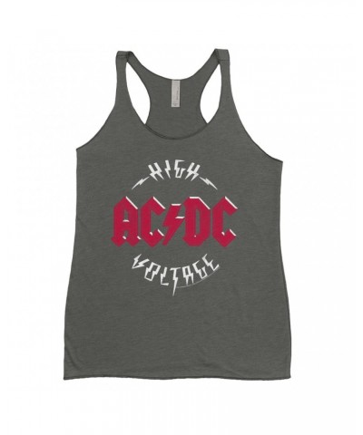 AC/DC Ladies' Tank Top | High Voltage Red Logo Distressed Shirt $8.69 Shirts