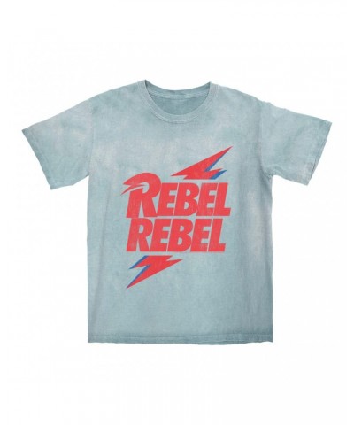 David Bowie T-shirt | Rebel Rebel Lightning Bolt Distressed Color Blast Shirt $10.78 Shirts