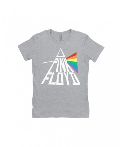 Pink Floyd Ladies' Boyfriend T-Shirt | Dark Side Of The Moon Modern Prism Shirt $10.48 Shirts