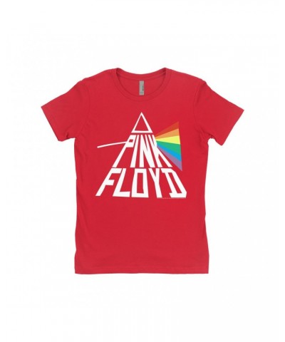 Pink Floyd Ladies' Boyfriend T-Shirt | Dark Side Of The Moon Modern Prism Shirt $10.48 Shirts