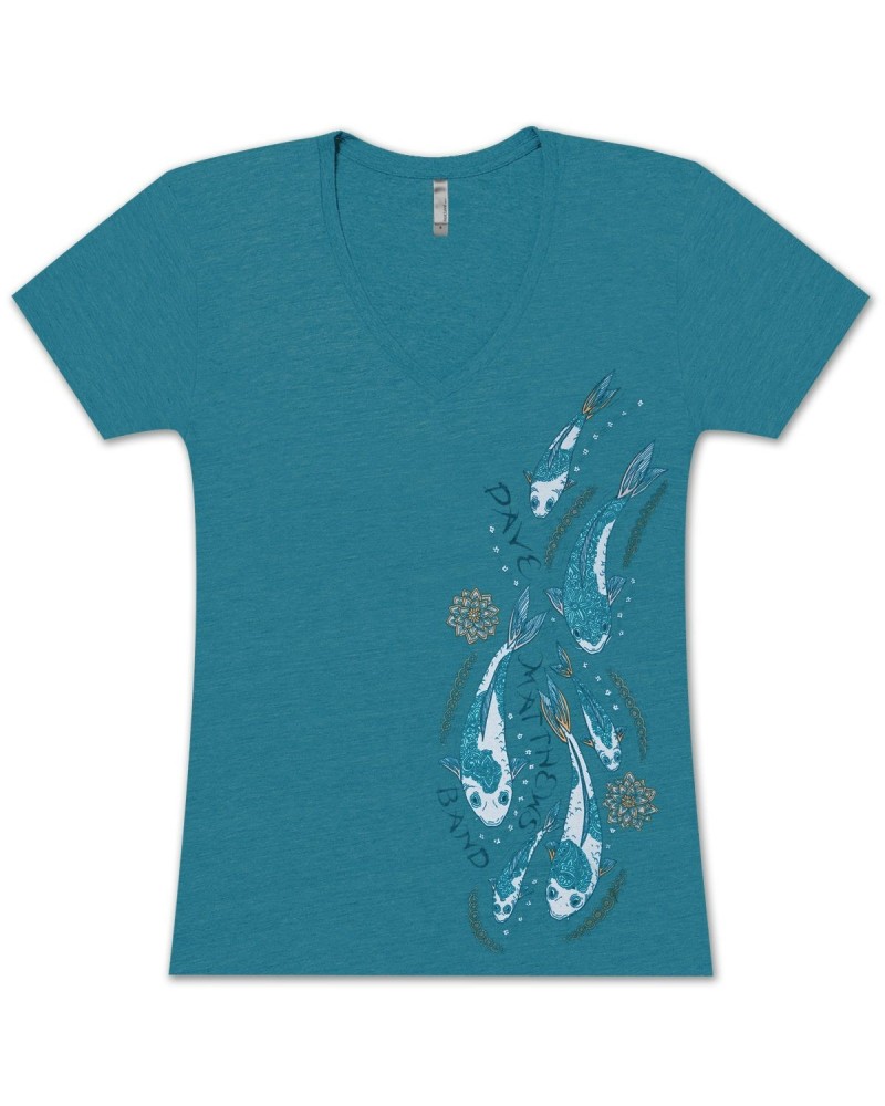 Dave Matthews Band Women's Koi Fish V-Neck Shirt $5.41 Shirts