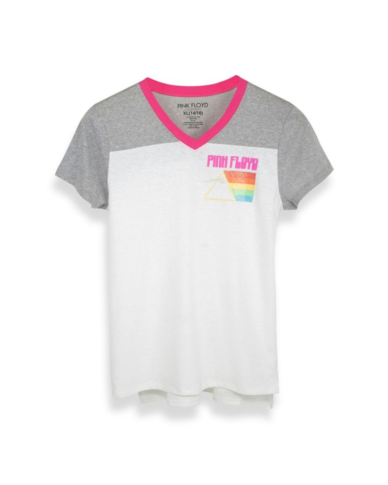 Pink Floyd Women's Rainbow Prism V-Neck T-Shirt $5.78 Shirts