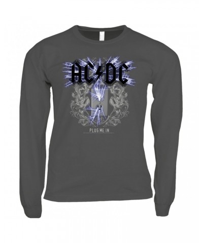 AC/DC Long Sleeve Shirt | Plug Me In Design Shirt $14.38 Shirts