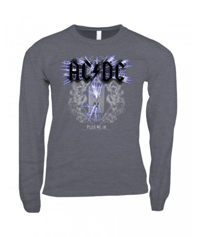 AC/DC Long Sleeve Shirt | Plug Me In Design Shirt $14.38 Shirts