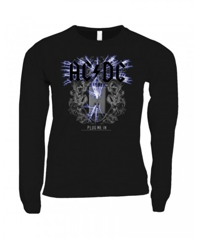 AC/DC Long Sleeve Shirt | Plug Me In Design Shirt $14.38 Shirts