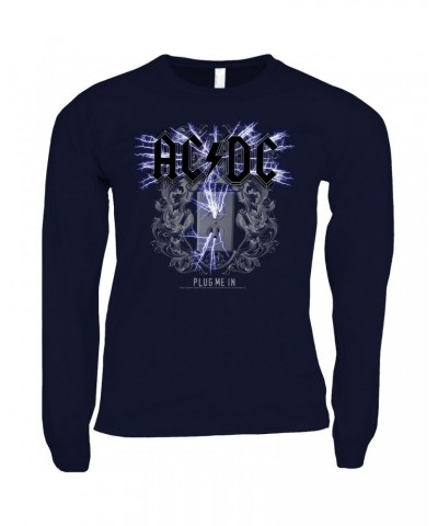 AC/DC Long Sleeve Shirt | Plug Me In Design Shirt $14.38 Shirts