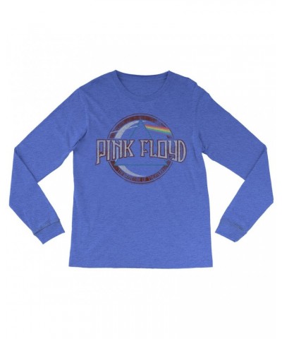 Pink Floyd Heather Long Sleeve Shirt | Dark Side Of The Moon Design Distressed Shirt $14.38 Shirts