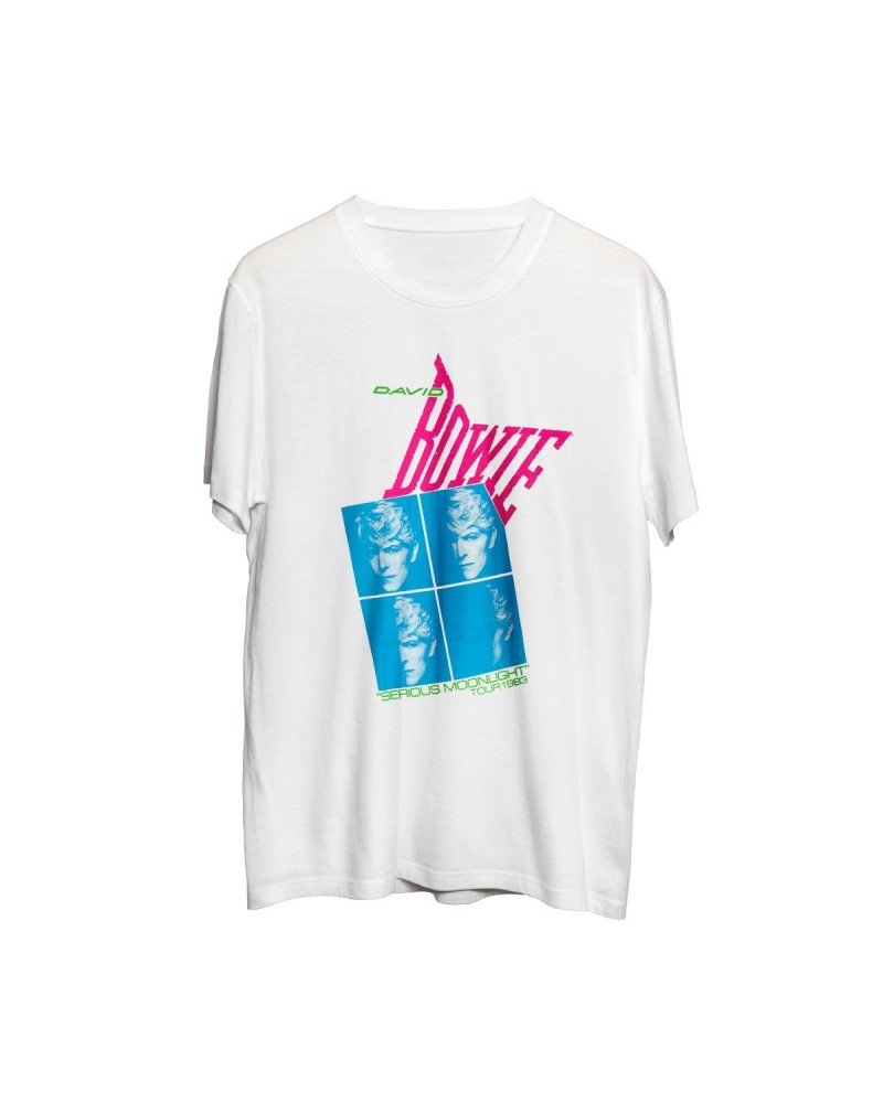 David Bowie Serious Moonlight Tour White T-Shirt $10.00 Shirts