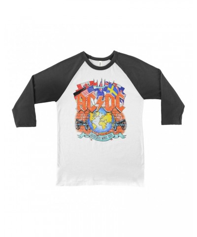 AC/DC 3/4 Sleeve Baseball Tee | Ballbreaker World Tour 1996 Shirt $11.68 Shirts