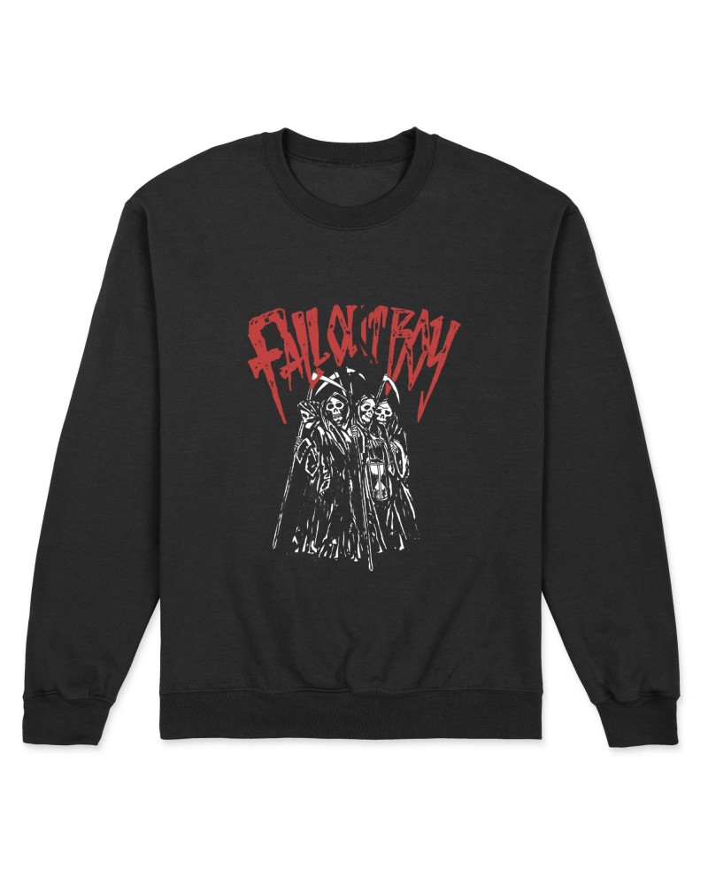 Fall Out Boy Grim Crewneck (Black) $10.62 Sweatshirts