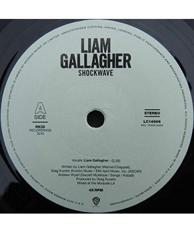 Liam Gallagher Shockwave Vinyl Record $7.87 Vinyl