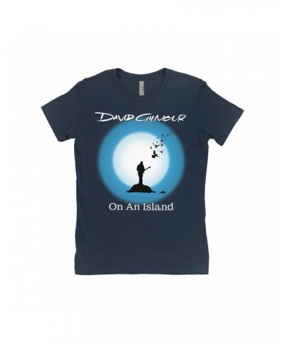 David Gilmour Ladies' Boyfriend T-Shirt | On An Island Album Design Shirt $9.23 Shirts