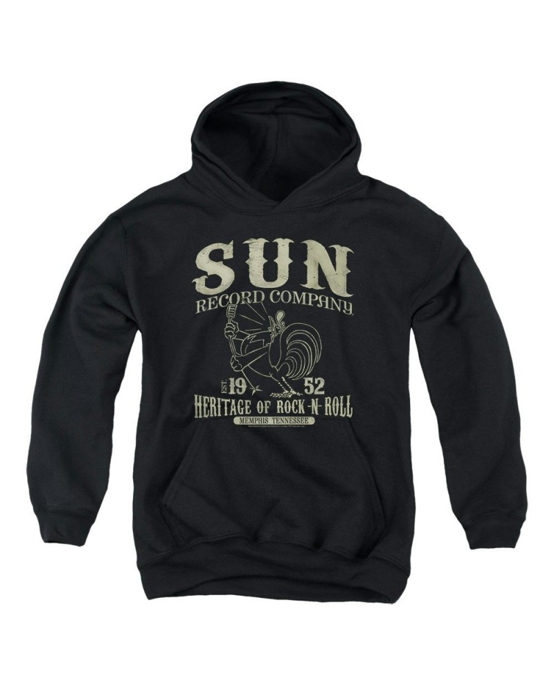 Sun Records Youth Hoodie | ROCKABILLY BIRD Pull-Over Sweatshirt $10.44 Sweatshirts