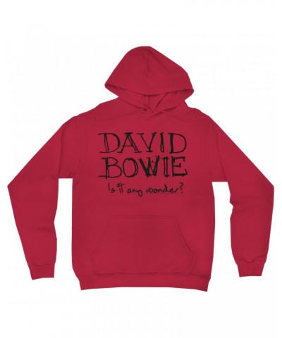 David Bowie Hoodie | Is It Any Wonder? Script Logo Hoodie $17.98 Sweatshirts