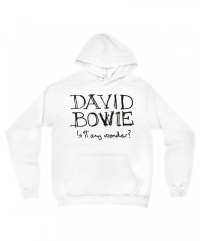 David Bowie Hoodie | Is It Any Wonder? Script Logo Hoodie $17.98 Sweatshirts