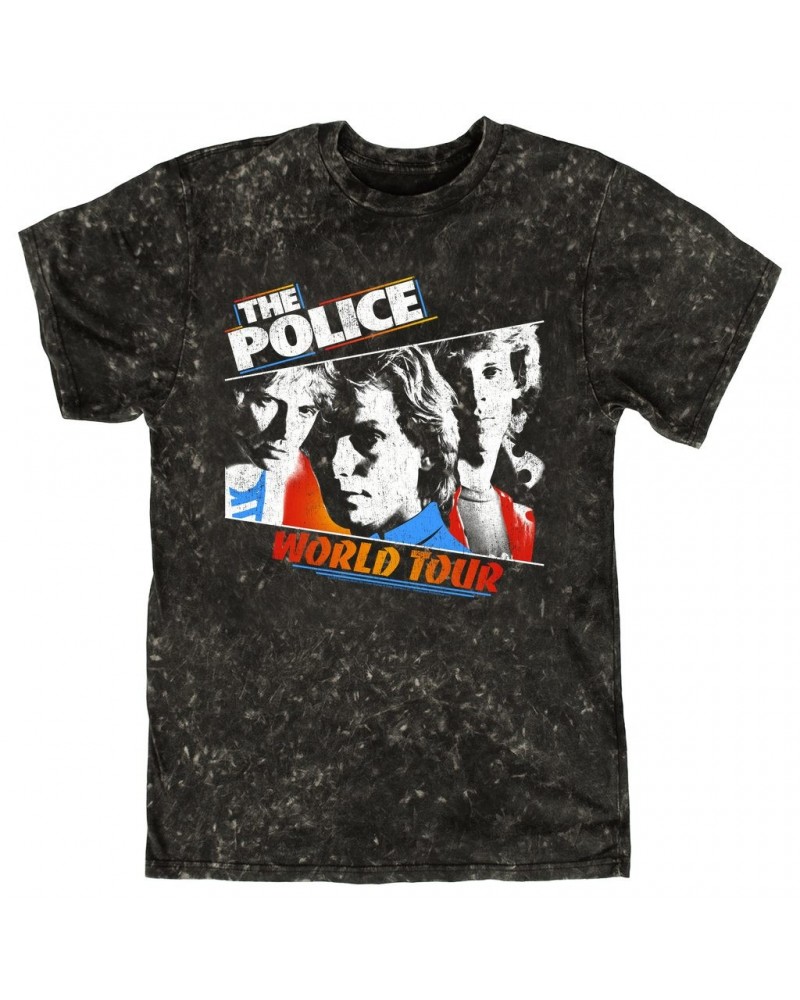 The Police T-shirt | Live In Concert World Tour Mineral Wash Shirt $10.18 Shirts