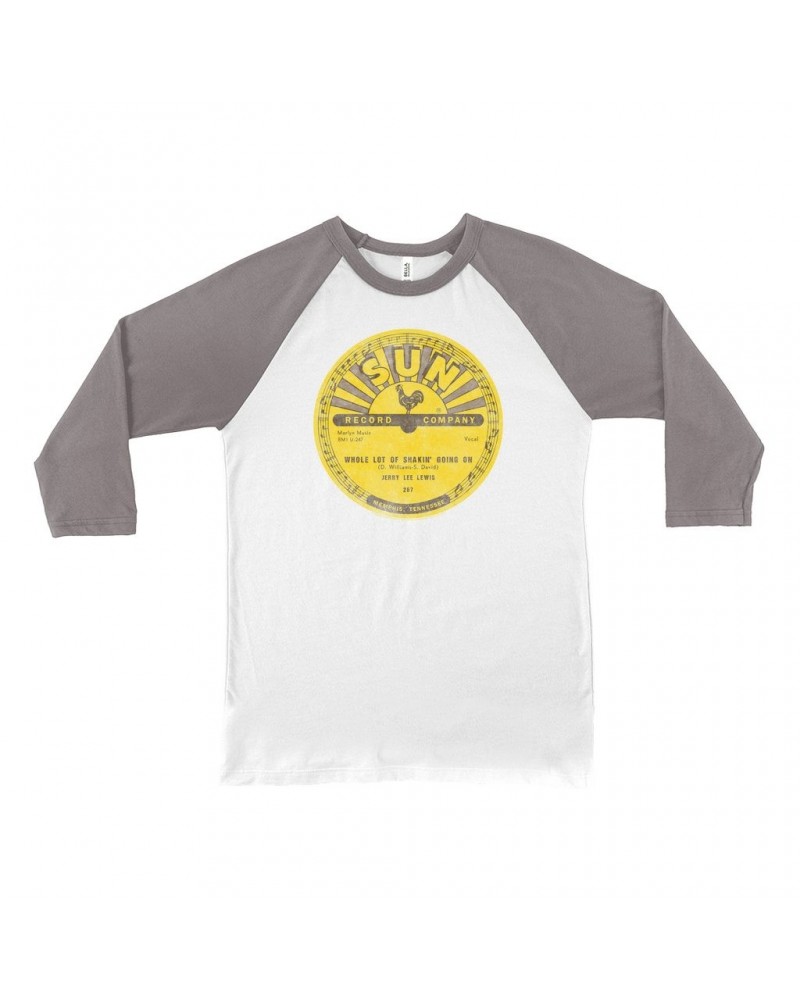 Jerry Lee Lewis 3/4 Sleeve Baseball Tee | Whole Lotta Shakin' Going On Record Label Distressed Shirt $9.88 Shirts