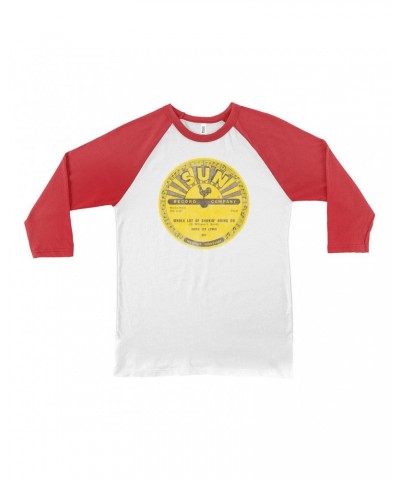 Jerry Lee Lewis 3/4 Sleeve Baseball Tee | Whole Lotta Shakin' Going On Record Label Distressed Shirt $9.88 Shirts