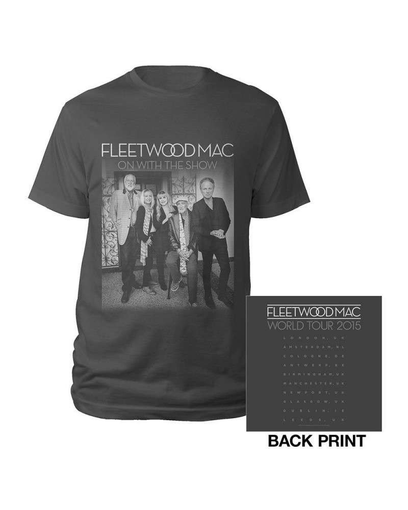 Fleetwood Mac 2015 On With The Show Tour/Itin Charcoal T-shirt $9.58 Shirts