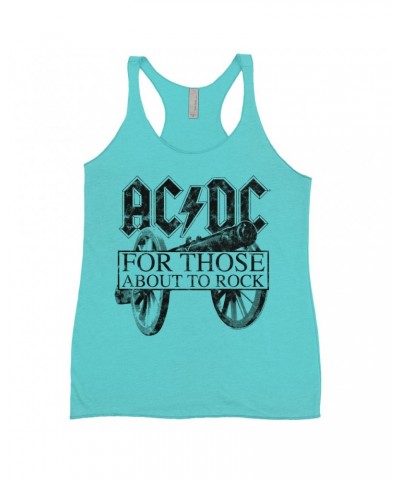 AC/DC Ladies' Tank Top | For Those About To Rock Black Cannon Image Distressed Shirt $10.71 Shirts