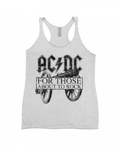 AC/DC Ladies' Tank Top | For Those About To Rock Black Cannon Image Distressed Shirt $10.71 Shirts