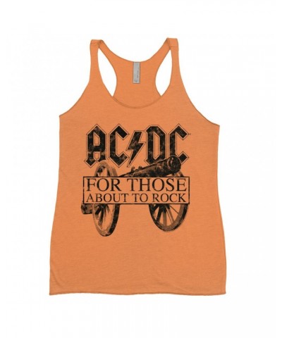 AC/DC Ladies' Tank Top | For Those About To Rock Black Cannon Image Distressed Shirt $10.71 Shirts