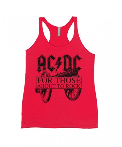 AC/DC Ladies' Tank Top | For Those About To Rock Black Cannon Image Distressed Shirt $10.71 Shirts