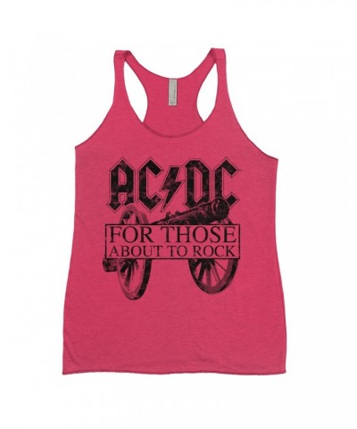 AC/DC Ladies' Tank Top | For Those About To Rock Black Cannon Image Distressed Shirt $10.71 Shirts