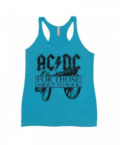 AC/DC Ladies' Tank Top | For Those About To Rock Black Cannon Image Distressed Shirt $10.71 Shirts