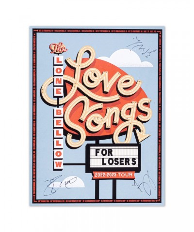 The Lone Bellow Love Songs for Losers ’22-’23 Tour Poster Day Signed $20.00 Decor