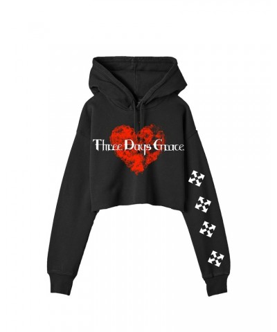 Three Days Grace Women's Cropped 2023 Tour Hoodie $39.20 Sweatshirts