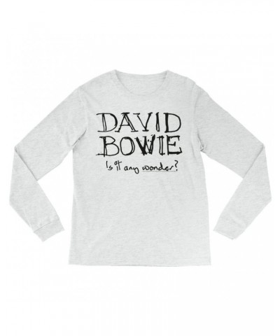 David Bowie Long Sleeve Shirt | Is It Any Wonder? Script Logo Shirt $14.38 Shirts