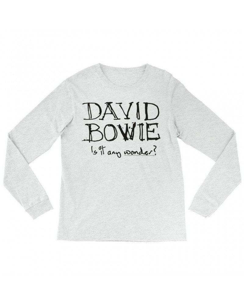 David Bowie Long Sleeve Shirt | Is It Any Wonder? Script Logo Shirt $14.38 Shirts