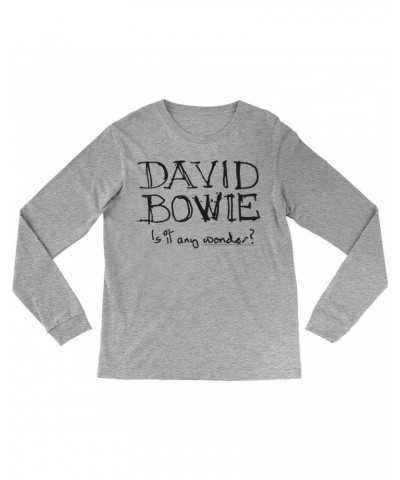 David Bowie Long Sleeve Shirt | Is It Any Wonder? Script Logo Shirt $14.38 Shirts