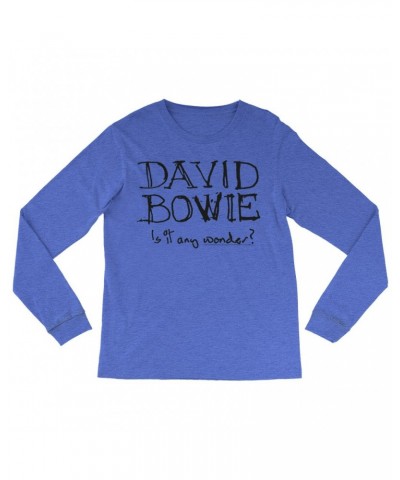 David Bowie Long Sleeve Shirt | Is It Any Wonder? Script Logo Shirt $14.38 Shirts