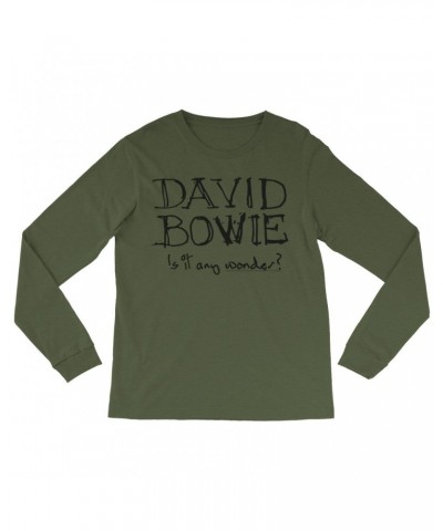 David Bowie Long Sleeve Shirt | Is It Any Wonder? Script Logo Shirt $14.38 Shirts