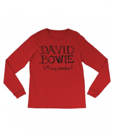 David Bowie Long Sleeve Shirt | Is It Any Wonder? Script Logo Shirt $14.38 Shirts