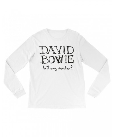 David Bowie Long Sleeve Shirt | Is It Any Wonder? Script Logo Shirt $14.38 Shirts