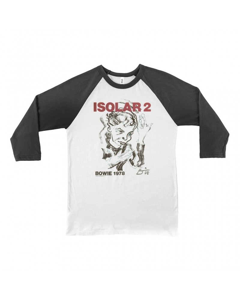 David Bowie 3/4 Sleeve Baseball Tee | Isolar 2 1978 Concert Poster Shirt $9.28 Shirts