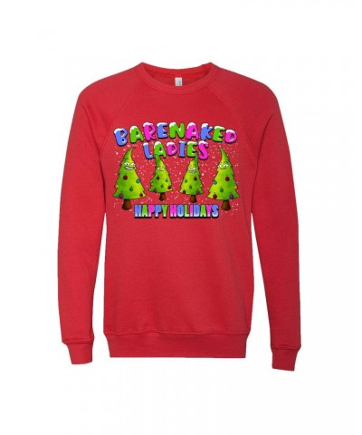 Barenaked Ladies BNL Happy Holidays Trees Red Crewneck Sweatshirt $18.60 Sweatshirts