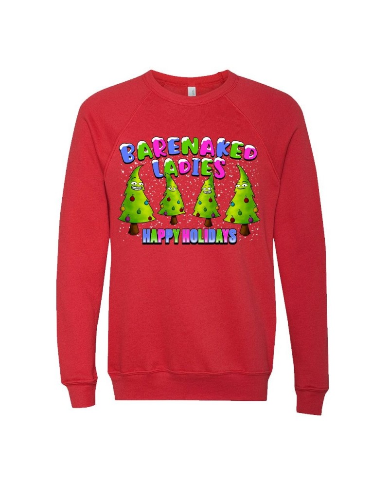 Barenaked Ladies BNL Happy Holidays Trees Red Crewneck Sweatshirt $18.60 Sweatshirts