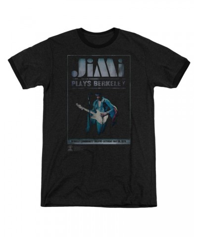 Jimi Hendrix Jimi Plays Poster Black Ringer T-Shirt $11.40 Shirts