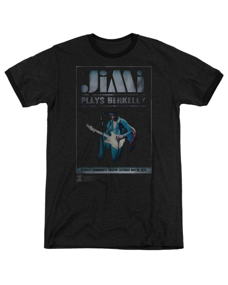 Jimi Hendrix Jimi Plays Poster Black Ringer T-Shirt $11.40 Shirts