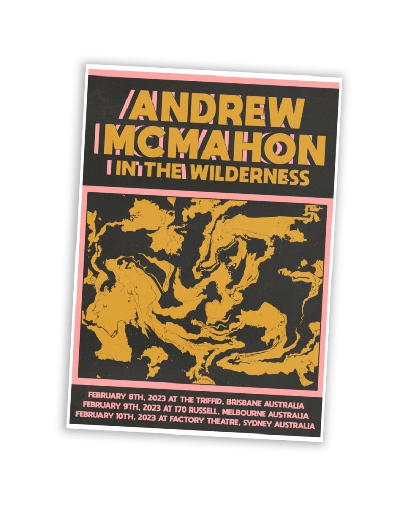 Andrew McMahon in the Wilderness "AUS Tour 2023" Poster $6.30 Decor