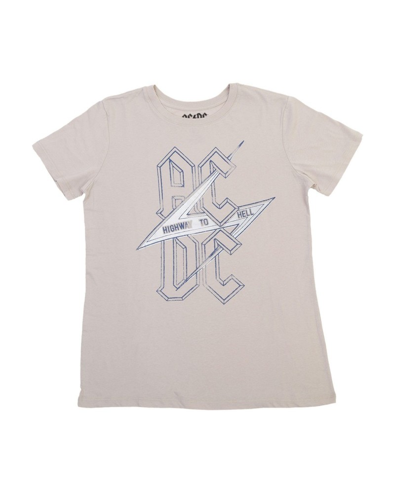 AC/DC Highway To Hell Lightning Bolt White T-Shirt $2.50 Shirts