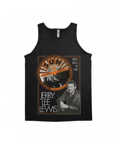 Jerry Lee Lewis Sun Records Unisex Tank Top | Great Balls of Fire Design Sun Records Shirt $11.48 Shirts