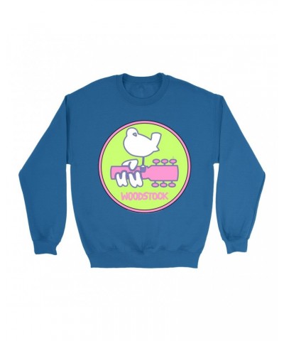 Woodstock Sweatshirt | Neon Pastel Ombre Logo Design Sweatshirt $14.33 Sweatshirts