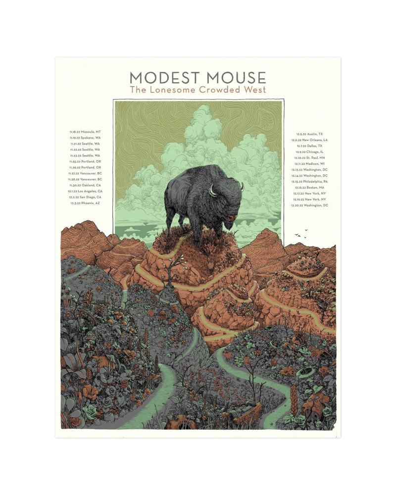 Modest Mouse Lonesome Crowded West Tour Poster $16.40 Decor