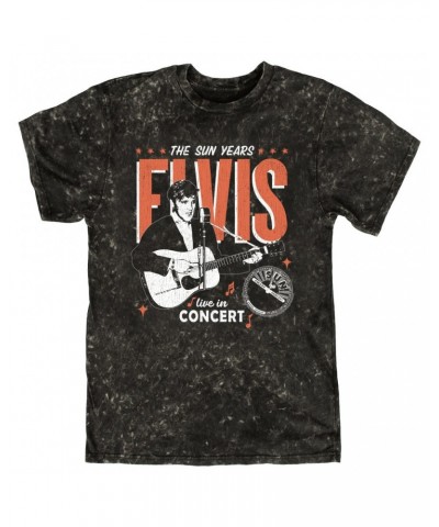 Elvis Presley Sun Records T-shirt | The Sun Years Live In Concert Sun Records Mineral Wash Shirt $11.68 Shirts